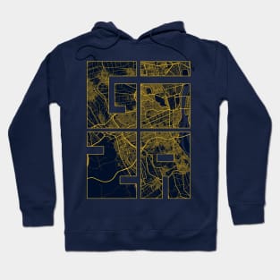 Giza, Egypt City Map Typography - Gold Art Deco Hoodie